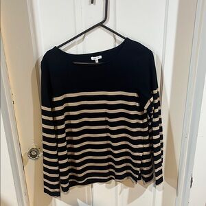 Maurices Blue and Tan Boxy Long Sleeve